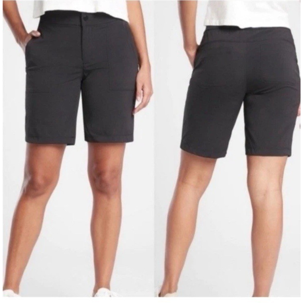 Athleta Trekkie Mid-Rise Bermuda 2.0 Athletic Shorts Outdoor Black Size 4